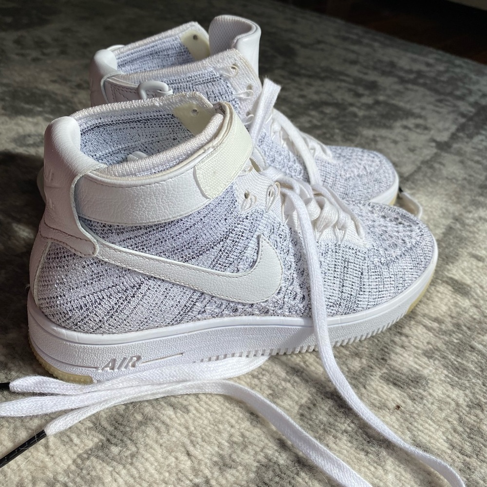 Nike Air Force 1 AF1 Flyknit Mid White Ivory Wmns Size (8) 818018-101 Clean RARE